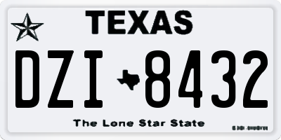 TX license plate DZI8432