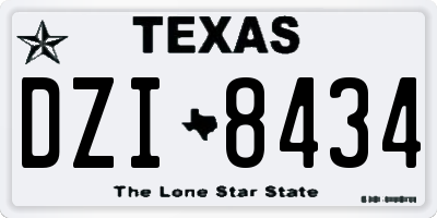 TX license plate DZI8434