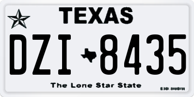 TX license plate DZI8435