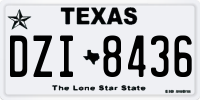 TX license plate DZI8436