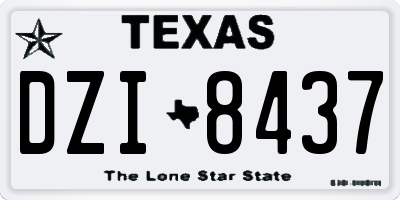 TX license plate DZI8437
