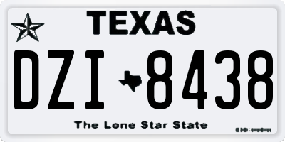 TX license plate DZI8438