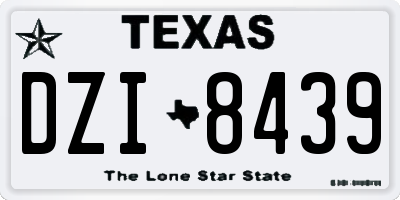 TX license plate DZI8439