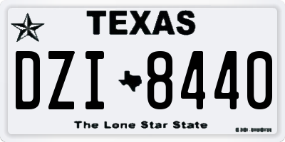 TX license plate DZI8440