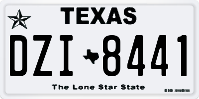 TX license plate DZI8441