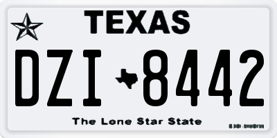 TX license plate DZI8442