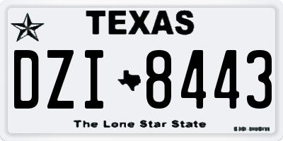 TX license plate DZI8443