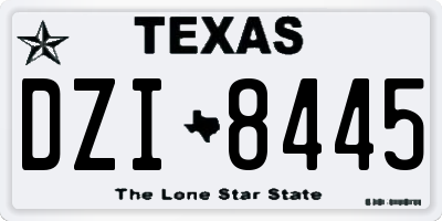 TX license plate DZI8445
