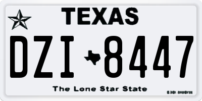 TX license plate DZI8447