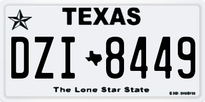 TX license plate DZI8449