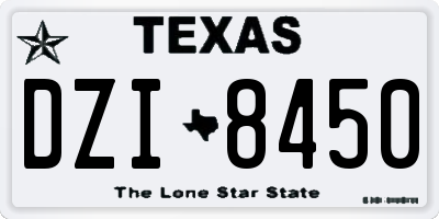 TX license plate DZI8450