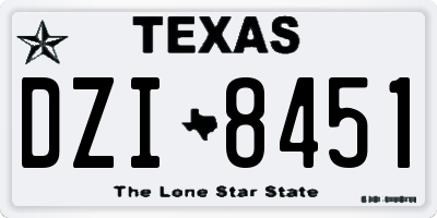TX license plate DZI8451
