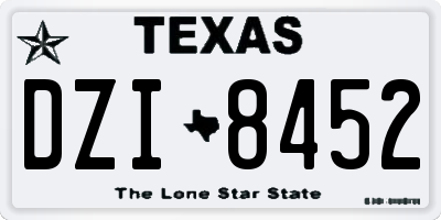 TX license plate DZI8452