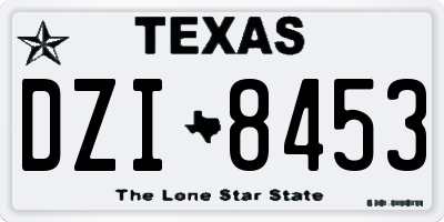 TX license plate DZI8453