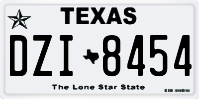 TX license plate DZI8454