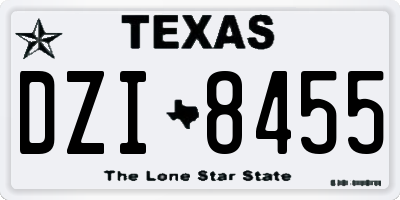 TX license plate DZI8455