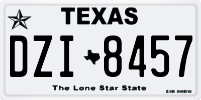 TX license plate DZI8457