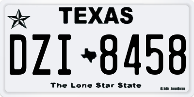 TX license plate DZI8458