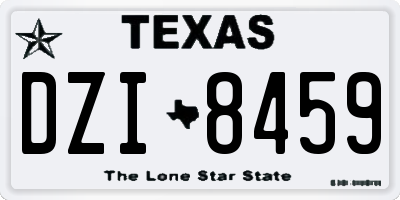 TX license plate DZI8459