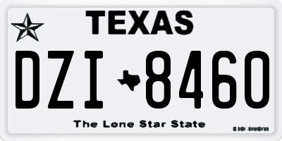 TX license plate DZI8460