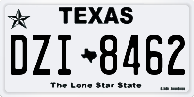TX license plate DZI8462