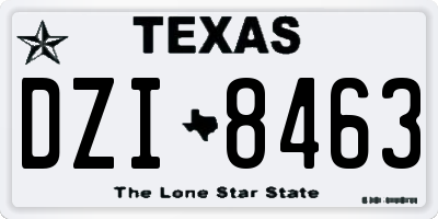 TX license plate DZI8463