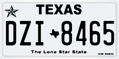 TX license plate DZI8465