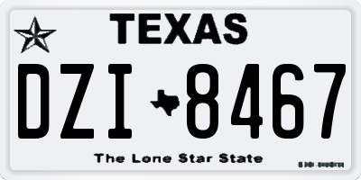 TX license plate DZI8467