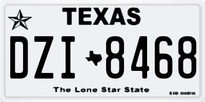 TX license plate DZI8468