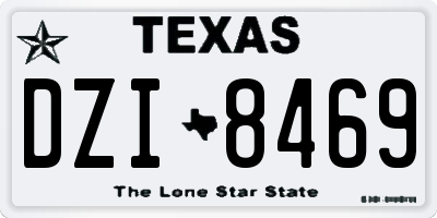 TX license plate DZI8469