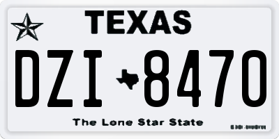 TX license plate DZI8470