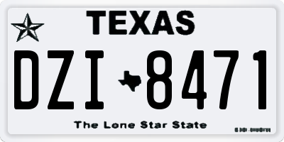 TX license plate DZI8471