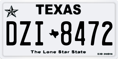 TX license plate DZI8472