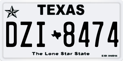 TX license plate DZI8474