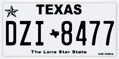 TX license plate DZI8477