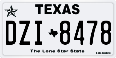 TX license plate DZI8478