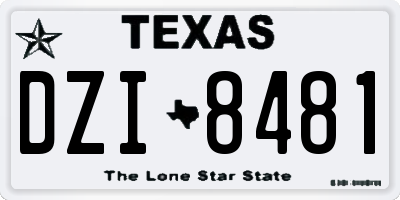TX license plate DZI8481