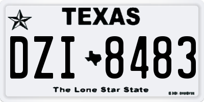 TX license plate DZI8483