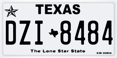 TX license plate DZI8484