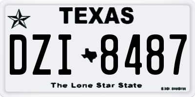 TX license plate DZI8487