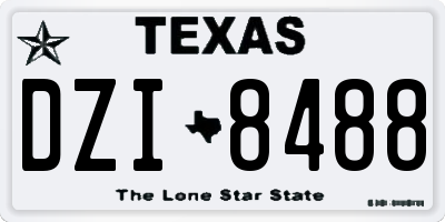 TX license plate DZI8488