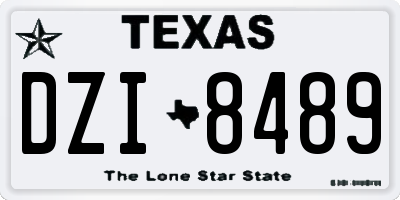 TX license plate DZI8489