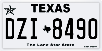 TX license plate DZI8490