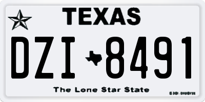 TX license plate DZI8491