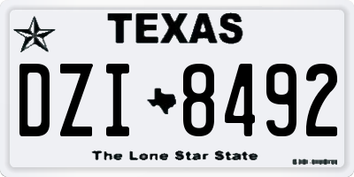 TX license plate DZI8492
