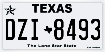 TX license plate DZI8493