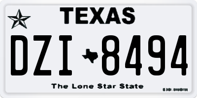 TX license plate DZI8494