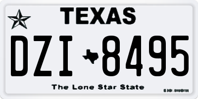 TX license plate DZI8495