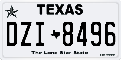 TX license plate DZI8496