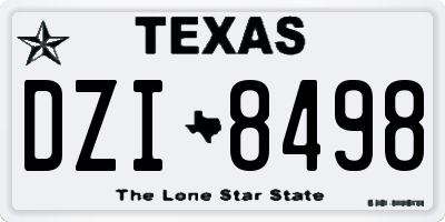 TX license plate DZI8498